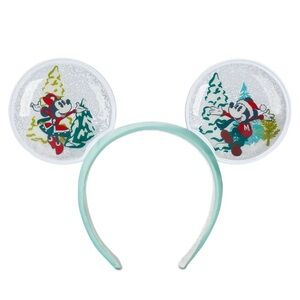 Disney Christmas Snow Globe Minnie  And Mickey Ears